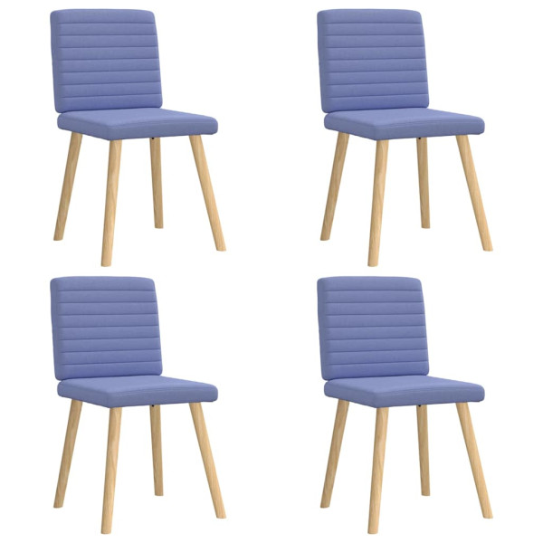Sillas de comedor 4 uds tela azul jeans D