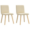 Cadeiras de jantar 2 pcs tecido cor creme 2