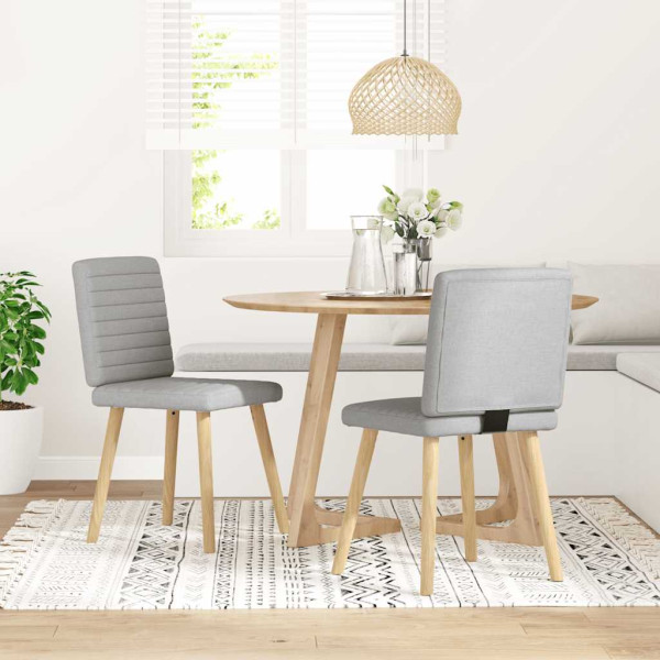 Sillas de comedor 2 uds tela gris nube D