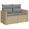 Set sofás jardín y cojines 6 pzas ratán sintético acacia beige 4