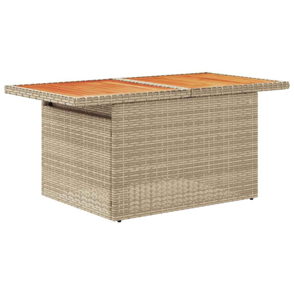 Set sofás jardín y cojines 6 pzas ratán sintético acacia beige M 5