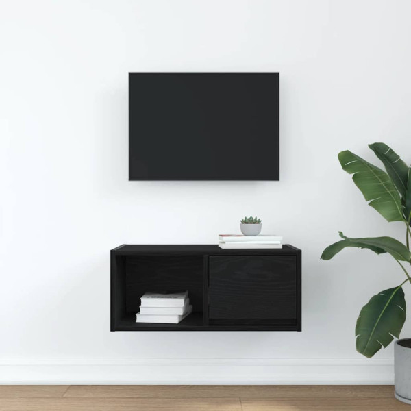 Mueble de TV madera de ingeniería roble negro 60x31x25.5 cm M 3