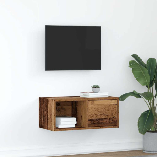 Mueble para TV madera contrachapada envejecida 60x31x25.5 cm D