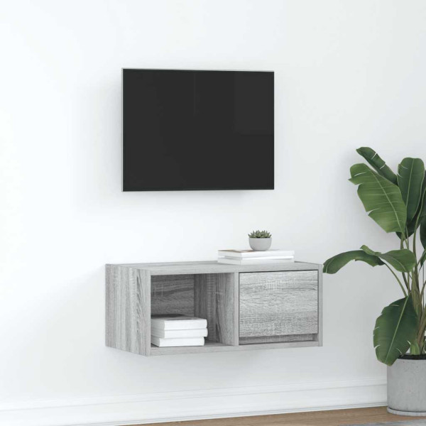Mueble de TV madera contrachapada gris Sonoma 60x31x25.5 cm D
