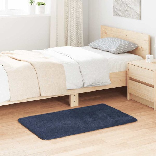 Alfombra de pelo largo NAVARRA azul marino 60x100 cm Poliéster D