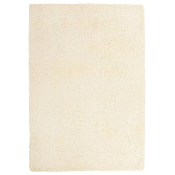 Tapete shaggy de pelo alto NAVARRA 200x290 cm poliéster creme M 2