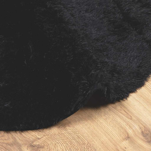 Tapete shaggy de pelo alto NAVARRA 120x120 cm poliéster preto M 5