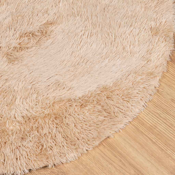 Tapete shaggy de pelo alto NAVARRA 160x160 cm poliéster bege M 4
