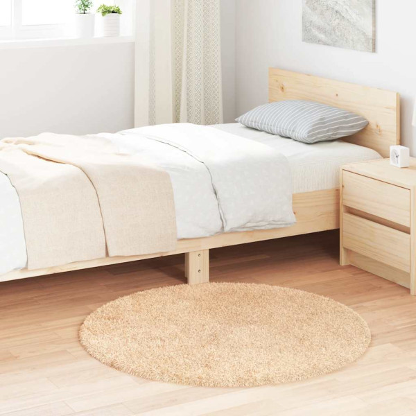 Alfombra peluda de pelo largo NAVARRA beige 100x100cm poliéster D