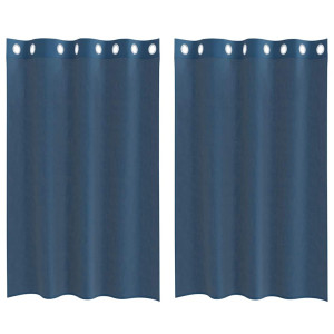 Cortinas de voile com ilhós 2 pcs azul real H