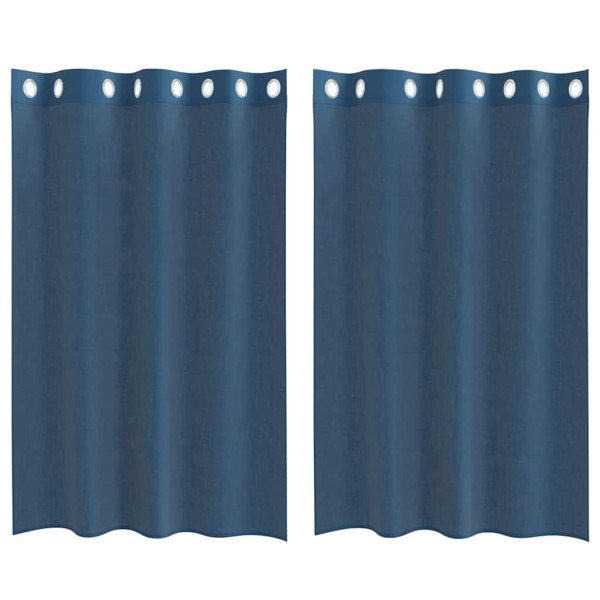 Cortinas de gasa con ojales 2 uds azul real M 2
