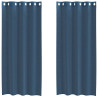 Cortinas de voile com ilhós 2 pcs azul real 2