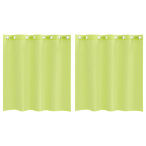 Cortinas de gasa con ojales 2 uds verde manzana 140x140 cm H