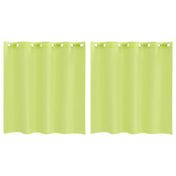 Cortinas de voile com ilhós 2 pcs verde-maçã 140x140 cm M 2