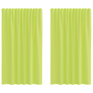 Cortinas de gasa con trabillas 2 uds. verde manzana H