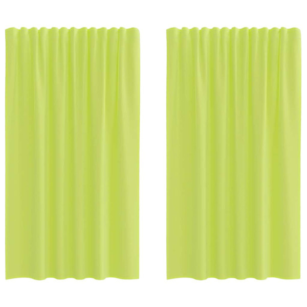 Cortinas de gasa con trabillas 2 uds. verde manzana M 2