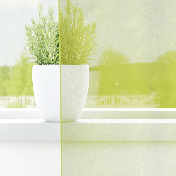 Cortinas de voile com ilhós 2 pcs verde-maçã 140x300 cm M 3