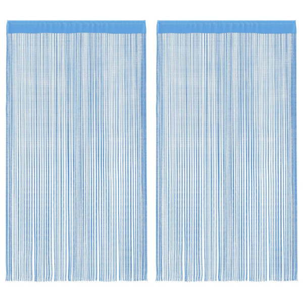 Cortinas de tiras 2 uds azul claro 100x250 cm M 2