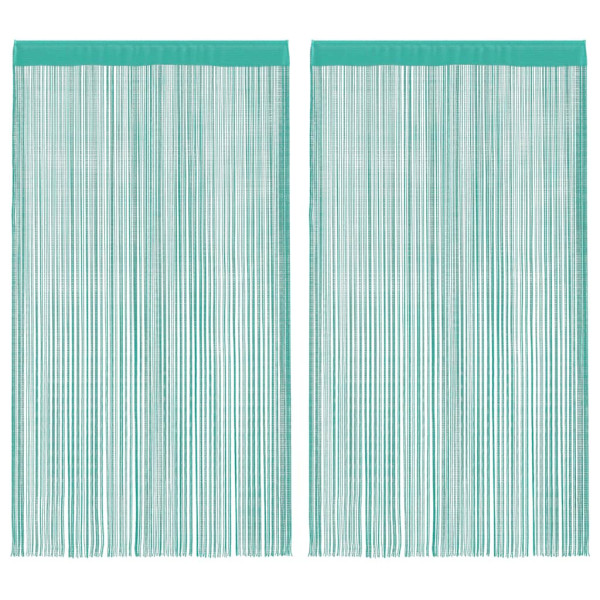 Cortinas de tiras 2 uds turquesa 100x250 cm M 2