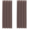 Cortinas de voile com ilhós 2 pcs castanho 140x300 cm 2