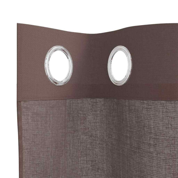 Cortinas de gasa con ojales 2 uds marrón 140x300 cm M 5
