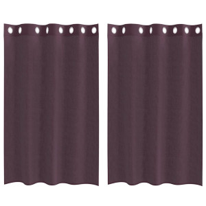 Cortinas de gasa con ojales 2 uds morado 140x175 cm H