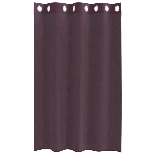 Cortinas de voile com ilhós 2 pcs roxo 140x175 cm M 4