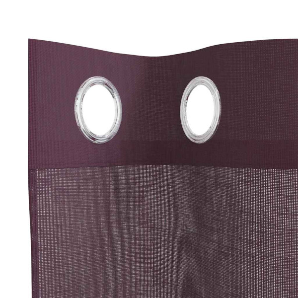 Cortinas de voile com ilhós 2 pcs roxo 140x175 cm M 5