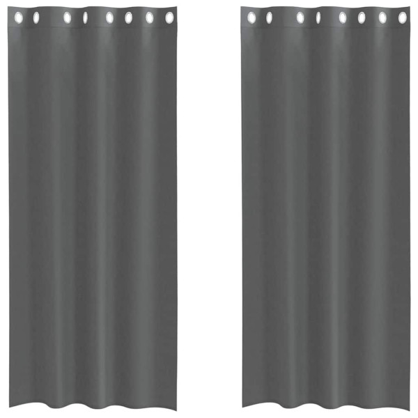 Cortinas de gasa con ojales 2 uds gris oscuro 140x225 cm M 2