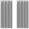 Cortinas de gasa con ojales 2 uds gris claro 140x225 cm 2
