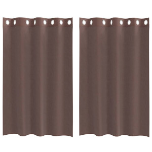Cortinas de gasa con ojales 2 uds marrón 140x175 cm H