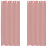 Cortinas de gasa con ojales 2 uds rosa 140x245 cm 2