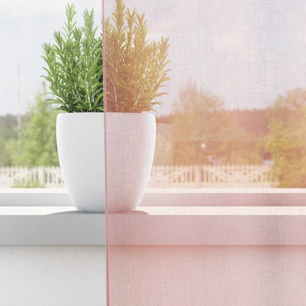 Cortinas de gasa con ojales 2 uds rosa claro 140x260 cm M 3