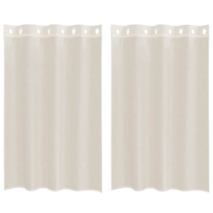 Cortinas de gasa con ojales 2 uds crema 140x175 cm H