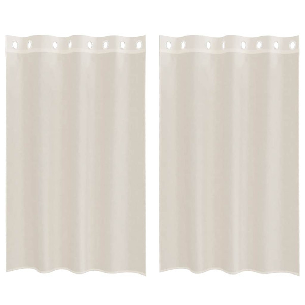 Cortinas de voile com ilhós 2 pcs creme 140x175 cm M 2