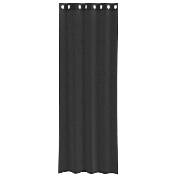 Cortinas de gasa con ojales 2 uds negro140x300 cm M 4