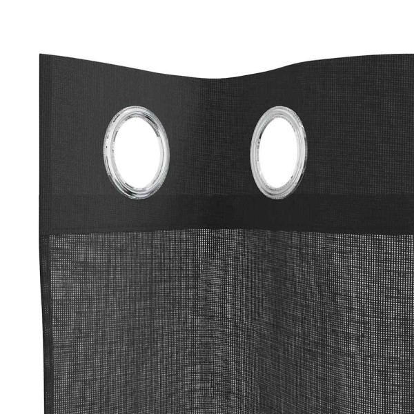 Cortinas de gasa con ojales 2 uds negro140x300 cm M 5