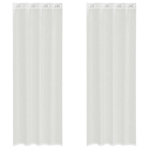 Cortinas de gasa con ojales 2 uds blanco H