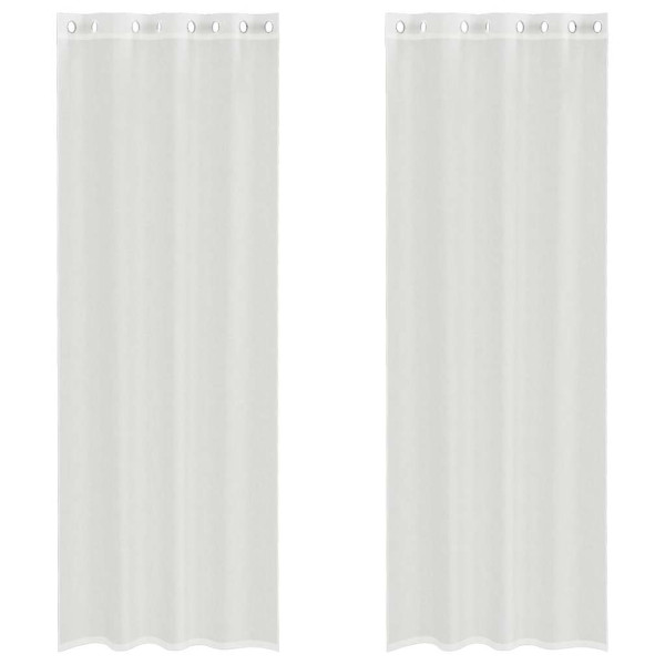 Cortinas de gasa con ojales 2 uds blanco M 2