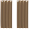 Cortinas de voile com ilhós 2 pcs castanho-claro 2