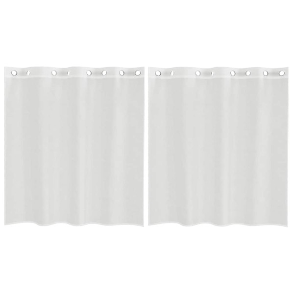 Cortinas de voile com ilhós 2 pcs branco M 2