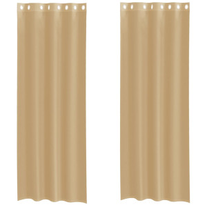 Cortinas de voile com ilhós 2 pcs areia H