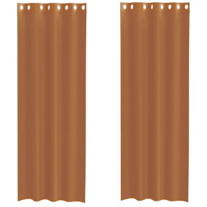 Cortinas de voile com ilhós 2 pcs terracota H