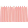 Cortinas de voile com bolsos para varão 2 pcs rosa 2