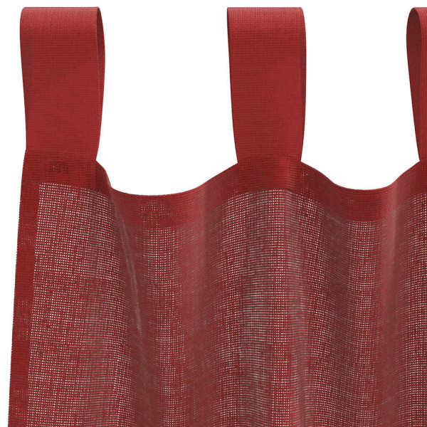 Cortinas de voile com bolsos para varão 2 pcs vermelho tinto M 5