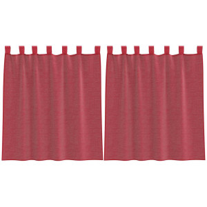 Cortinas de gasa con bolsillos para varillas 2 uds. rojo vino H