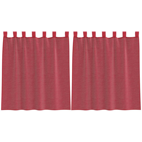 Cortinas de gasa con bolsillos para varillas 2 uds. rojo vino M 2