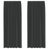 Cortinas de voile com aba 2 pcs preto 2