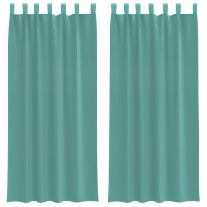 Cortinas de voile com bolsos para varão 2 pcs turquesa H