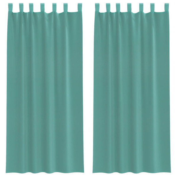 Cortinas de voile com bolsos para varão 2 pcs turquesa M 2
